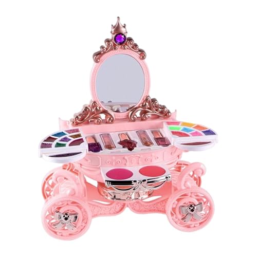 Dtaigou Kleinkindkosmetikkits, Mädchen Make -up Set - Mädchen Spielen Make -up -Kit mit Kosmetikkoffer,Kleinkind Eitelkeits Schönheit Set mit Puppe für zu Hause, Kinderzimmer, Schule von Dtaigou