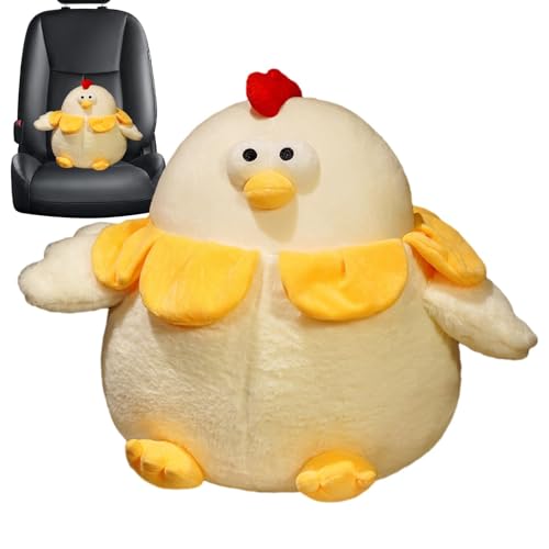 Dtaigou Kuscheltier Huhn,Weiches Plüschhuhn - 11,02 Zoll bequemes Hühnerplüschtier - Lendenkissen-Puppenspielzeug für Wohnzimmer, Auto, Kinderzimmer, Schlafzimmer von Dtaigou