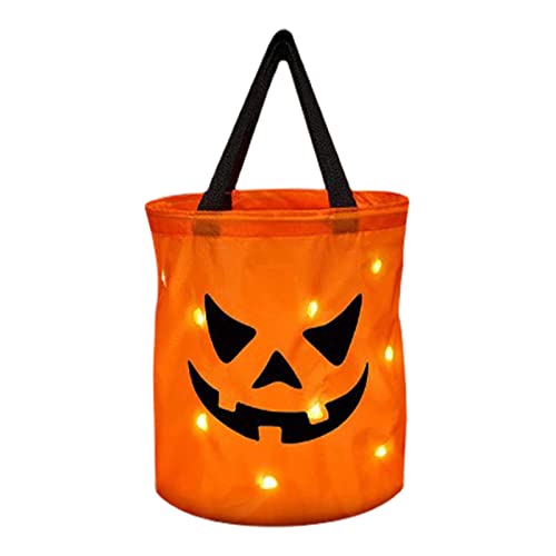 Dtaigou Leuchtende Halloween-Taschen, -Tüten für Süßes oder Saures - -Süßigkeitseimer-Goodie-Bags - Tragbarer Goody Bucket eimer mit großem Fassungsvermögen von Dtaigou