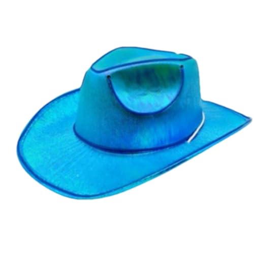 Dtaigou Leuchtende Neon-Glitzer-Hüte, leuchtende Cowboy-Mütze, LED-Cowboy-Hut, Cowgirl-Hut, leuchtende Hüte, für Männer und Frauen, Kostüm-Mütze von Dtaigou