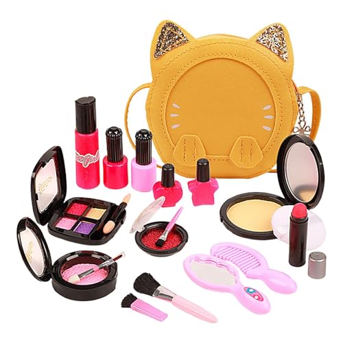 Dtaigou Make-up-Spielzeug-Set, Play-Make-up-Set | Cartoon-Make-up-Spielzeug - Anziehspielset, Make-up-Set für Mädchen mit Lidschatten, Lippenstift, Nagellack von Dtaigou