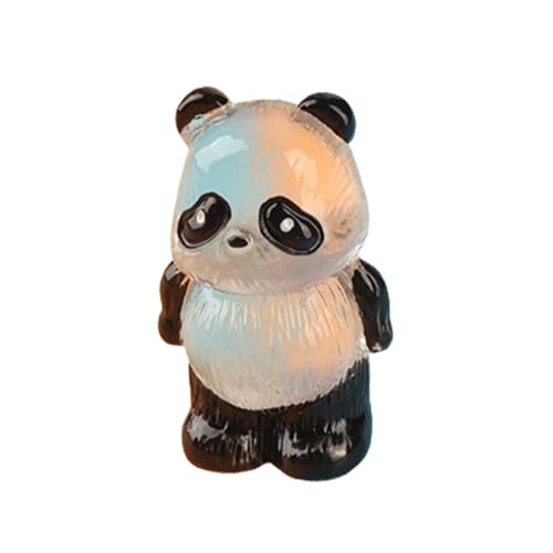 Dtaigou Mini-Panda-Figuren, leuchtende Mini-Pandas aus Kunstharz | Tragbare Tierfiguren | Handbemalte Panda-Figuren aus Kunstharz für Familie, Freunde und Kollegen von Dtaigou