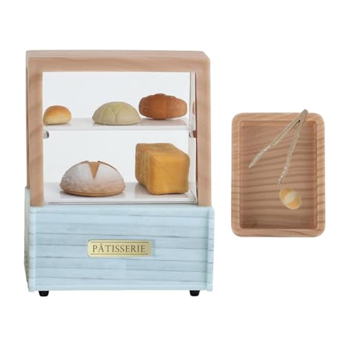 Dtaigou Miniatur-Gebäckkoffer Puppenhaus,Bäckereigeschäft Puppenhauszubehör, Puppenhaus im Maßstab 1:12, Miniaturladen, Bäckerei, Dessertschrank, Miniatur-Bäckereikoffer, Mini-Gebäckspielzeug für von Dtaigou