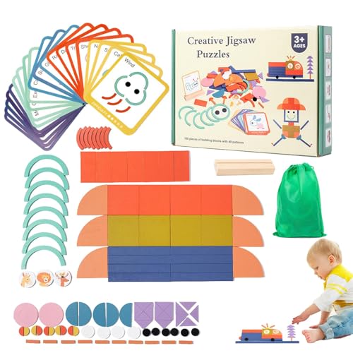 Dtaigou Musterblöcke für Klassenzimmer, formblöcke für Kinder - 100 -fache geometrische Formen -Puzzlespielzeug,Hirnteaser, passende Aktivität, pädagogisches Tangram -Spiel für Kindergarten frühes von Dtaigou