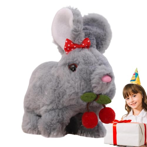 Dtaigou Niedlicher Hasenplüsch, elektronischer Plüschhasen | Kaninchenplüschspielzeug Elektrische Puppe mit Tönen - Realistische weiche Puppe, Interactive Bunny Toy, Osterkorb Stuffers von Dtaigou