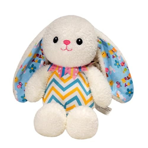 Dtaigou Ostergestreifte Hasenpuppe, gefüllte Tiere Huggable Bunny Plüschspielzeug, Plüsch -Osterhasen, komfortable Osterartikel, Tischdekorationen von Dtaigou