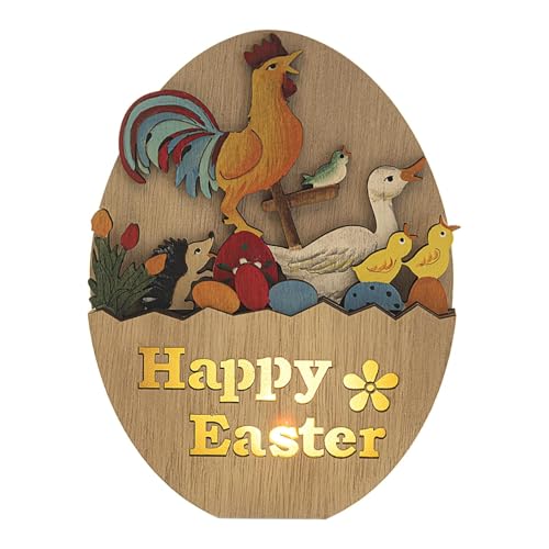 Dtaigou Ostern-Mittelstück-Tischationen,Ostern-Tischationen aus - Holzschnitzerei Schild,Niedliche Tischation als Nachtlicht für eine Festliche Wohnatmosphäre von Dtaigou