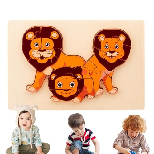 Dtaigou Pädagogisches 3D-Cartoon-Puzzle,Pädagogisches 3D-Cartoon-Puzzle für Kinder - 3D-Cartoon-Puzzles aus Holz,Lernrätsel für und Mädchen, Heimreisen, Kultivierung, Kreativität, logisches Denken von Dtaigou