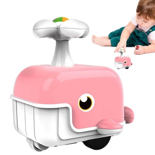 Dtaigou Push-and-Go-Auto für Kleinkinder,Press-and-Go-Auto für Kleinkinder - Cartoon-Wal-Tierauto - Multifunktionales Spielzeug für frühes Lernen, reibungsbetriebenes Fahrzeug zur Entwicklung der von Dtaigou