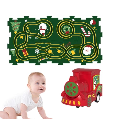 Dtaigou Puzzle-Spielzeug-Eisenbahnwagen, Puzzle-Rennwagen-Spielset | Elektro-Gleiswagen-Set, Gleis-Spielset zusammenbauen,Straßenbauer, pädagogisches Eisenbahnwagenmatten-Bauspielzeug für und von Dtaigou