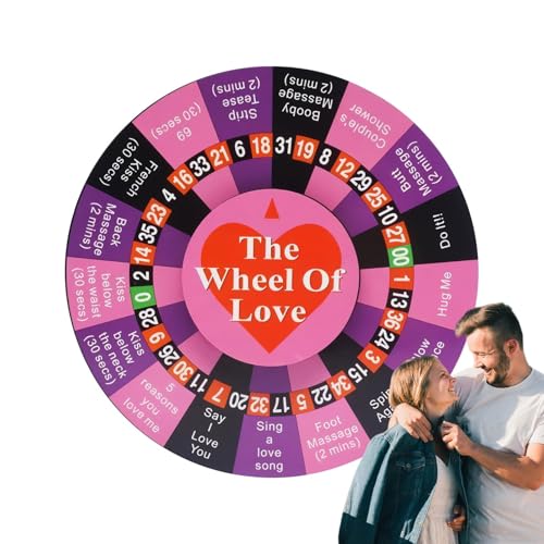 Dtaigou Roulette-Rad-Schreibtischspielzeug, Valentinstagspielzeug - Roulette-Rad-Fidget-Spielzeug,Batterie Das Rad der Liebe Tischspiel Valentine Wheel Fidget Toy Travel Women Boyfriend von Dtaigou