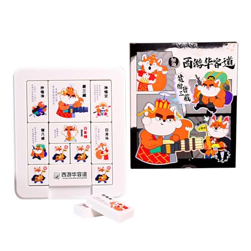 Dtaigou Slide Puzzle Toy, Huarong Road Jigsaw Slide Puzzle, Buntes sensorisches Spielzeug, Lustiges frühes lernendes Lernwerkzeug, Kinderreisespiele für, Mädchen von Dtaigou