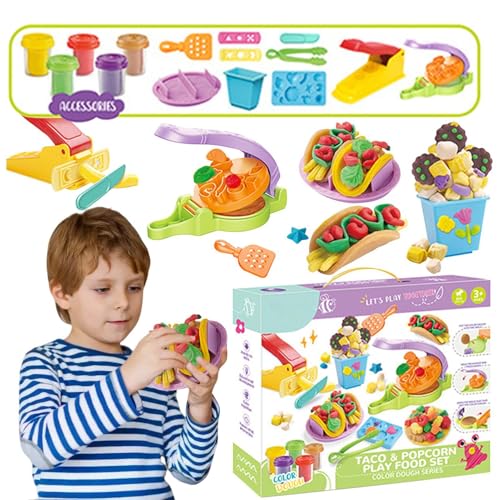 Dtaigou Spielen Sie Farbteig, Teigspielset - Kunstton und Teig für Kinder - Play Food Knete-Sets, Art Clay & Dough Knete-Set für Kinder, Mädchen und von Dtaigou