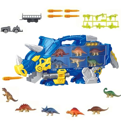 Dtaigou Spielzeug-Dinosaurier-Set, Dinosaurier-Transportträger-LKW | LKW-Spielzeug, großer Kinder-Reibungsbetriebener Cartoon-Dinosaurier-LKW | Niedlicher Transporter, buntes LKW-Set mit von Dtaigou