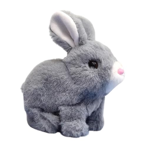 Dtaigou Springer Bunny Plüsch Haustier, Jumping Kaninchen für Mädchen, Mädchen elektrische Springrangierende Kaninchen tun Toy, Hoping Bunny mit wackelnden Ohren Kinder interaktives elektronisches von Dtaigou