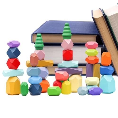 Dtaigou Stapelsteine ​​sortieren, Stapelsteine ​​ausbalancieren,38-teiliges Spielzeugset mit sensorischen Ausgleichssteinen | Polyedrisches pädagogisches sensorisches Spielzeug für das Vorschullernen von Dtaigou