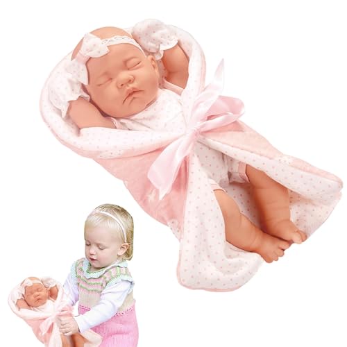 Dtaigou Wiedergeborene -Schlafpuppe, realistische wiedergeborene Puppe - Realistische schlafende Puppe - Sieht echt aus, Schlafpuppe, Wiedergeburtspuppe mit Schlafsack für, Mädchen, Kinder von Dtaigou