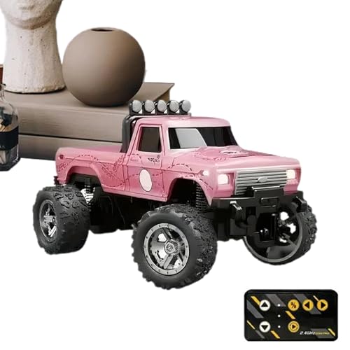 Ferngesteuerte LKWs für jungens, 2,4-GHz-Elektroauto-Spielzeug mit Lichtern, Legierungs-Monstertruck Rc, Monstertruck Legierung im Maßstab 1:64, geschwindigkeitsverstellbarer Legierungs-RC-Sattelzug von Dtaigou