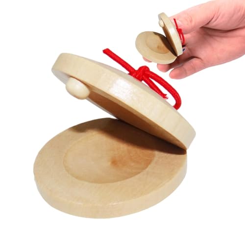 Kid Wooden Castanet, spanische Castanets, hölzerne Castanets, lustige Hand -Castanets, für Kindergartenbühnenaufführungen, Musikunterricht von Dtaigou