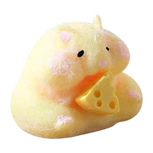 Mochi Squishy-Spielzeug, 2 Stück Hamster-Zappelspielzeug für Kinder und Erwachsene, Squishy-Quetschspielzeug mit Käse, süßes Hamster-Spielzeug, Hamster-Kneifspielzeug, Squishy-Spielzeug, Sensor von Dtaigou