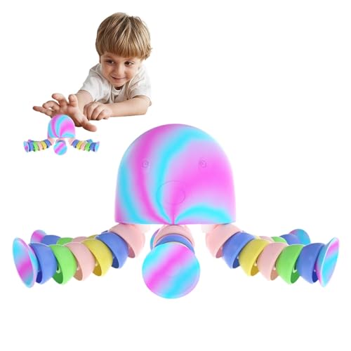 Oktopus-Stressspielzeug | Süße Stressabbau-Quetschspielzeuge mit LED-Licht - Quetschspielzeug zum Ziehen und Dehnen, farbenfrohes sensorisches Spielzeug für Kinder, Freunde, Zeitvertreib von Dtaigou