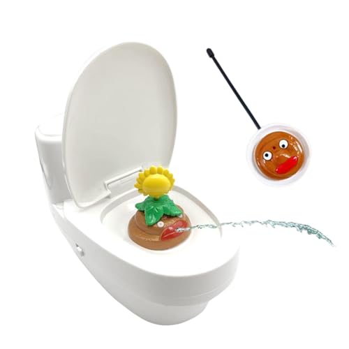 Toilettenwassersprühspielzeug, Toilettenspielzeug für Kinder | Wasserspritzendes Streichspielzeug | Trickspielzeug, ferngesteuertes Toilettenspielzeug, wiederaufladbarer Streich-Squirt-Schließhocker f von Dtaigou