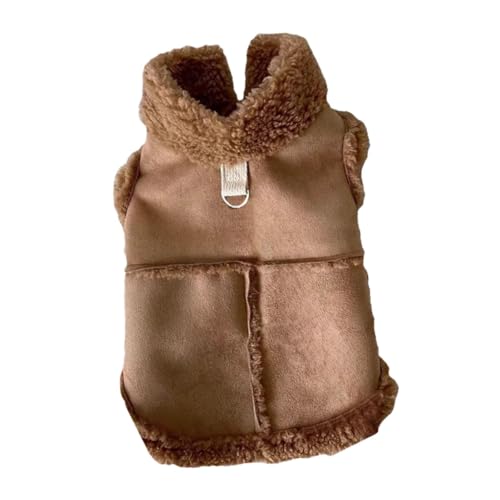 Dualoai Hundeweste für Kaltes Wetter, Schneejacke mit D Ringen, Außenausrüstung für Haustiere, Ideal für Park Und Reisen, Braun, L von Dualoai