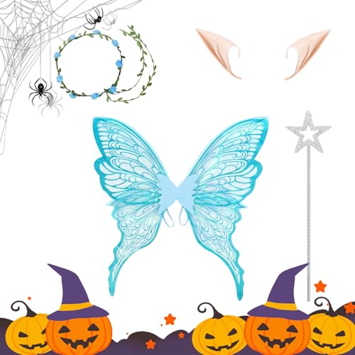 Dubbulon Cosplay Schmetterlingsfee Outfit | Engelsflügel für Halloween Kostüme & Cosplay | Verkleidungszubehör Mit & Ohren Für Frauen Mädchen Teens Dubbulon Cosplay Schmetterlingsfee Outfit | Engelsflügel für Halloween Kostüme & Cosplay | Verkleidungszubehör Mit & Ohren Für Frauen Mädchen Teens von Dubbulon