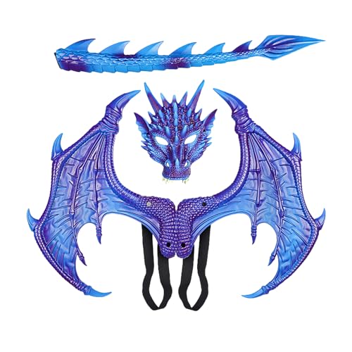 Dubbulon Drachenkostüm Für Kinder - Halloween Kinderkostüm Zubehör,Bequemes Halloween Drachenkostüm-Set für Kinder für Maskerade, Cosplay, Karneval und Bühne Dubbulon Drachenkostüm Für Kinder - Halloween Kinderkostüm Zubehör,Bequemes Halloween Drachenkostüm-Set für Kinder für Maskerade, Cosplay, Karneval und Bühne von Dubbulon