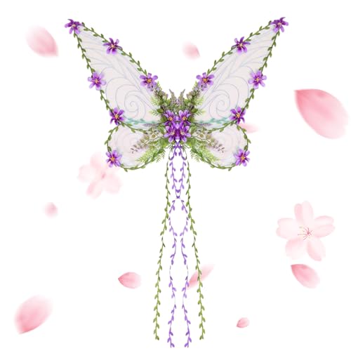 Dubbulon Erwachsene Elfenflügel - Schmetterlingsflügel Mit Ranken,Frauenkostüm Für Pride Festival Cosplay Party Halloween Event Dubbulon Erwachsene Elfenflügel - Schmetterlingsflügel Mit Ranken,Frauenkostüm Für Pride Festival Cosplay Party Halloween Event von Dubbulon