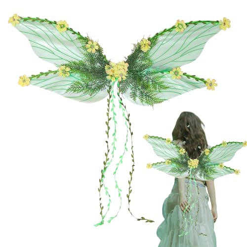 Dubbulon Feenflügel Für Kinder | Halloween Schmetterlingsflügel mit 3D-& Blättern - Kreatives Zubehör für Verkleidung als Fee zu Karneval Halloween Dubbulon Feenflügel Für Kinder | Halloween Schmetterlingsflügel mit 3D-& Blättern - Kreatives Zubehör für Verkleidung als Fee zu Karneval Halloween von Dubbulon