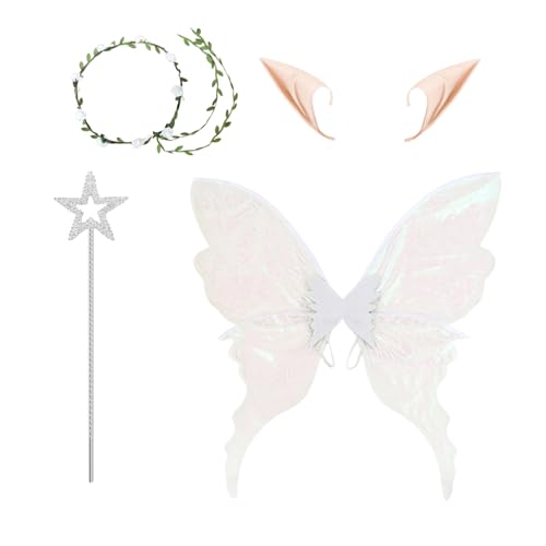 Dubbulon Feenflügel Kostüm Set | Halloween Kinderkostüm Mit Schmetterlingsflügeln | Verkleidungszubehör Mit & Ohren Für Frauen Mädchen Teens Dubbulon Feenflügel Kostüm Set | Halloween Kinderkostüm Mit Schmetterlingsflügeln | Verkleidungszubehör Mit & Ohren Für Frauen Mädchen Teens von Dubbulon