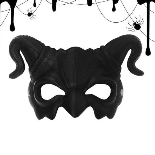 Dubbulon Gruselige Gesichtsbedeckung - Halloween Schafshorn Halbmaske | Gruseliger Kopfschmuck Partyzubehör für Cosplay Erwachsene Karneval Fotoshootings besondere Anlässe Dubbulon Gruselige Gesichtsbedeckung - Halloween Schafshorn Halbmaske | Gruseliger Kopfschmuck Partyzubehör für Cosplay Erwachsene Karneval Fotoshootings besondere Anlässe von Dubbulon