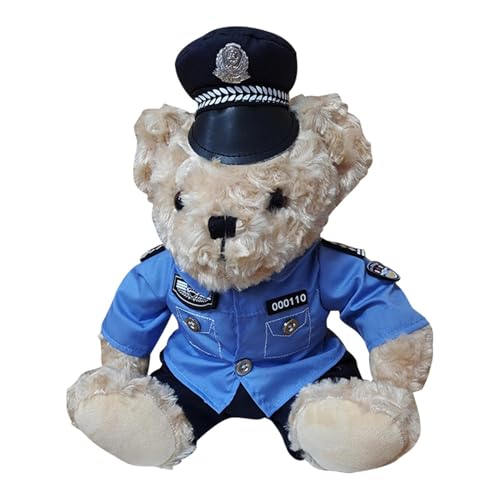 Dubbulon Richtlinien Bären-Plüschtier - Richtlinien en Kuscheltiere,Weicher Plüschbär mit abnehmbarem Polizeikleid, Plüschtier für Kinder, Mädchen und Dubbulon Richtlinien Bären-Plüschtier - Richtlinien en Kuscheltiere,Weicher Plüschbär mit abnehmbarem Polizeikleid, Plüschtier für Kinder, Mädchen und von Dubbulon