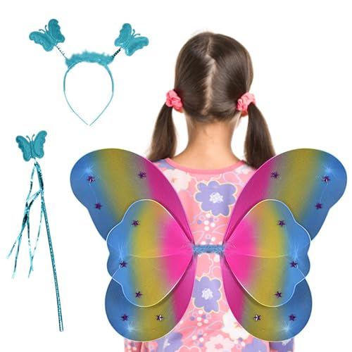Dubbulon Schmetterlingsflügel,Schmetterlings Für Fantasiespiele - Haarreif Mit & Kostümzubehör Für Kleinkinder Mädchen Festliche Verkleidung Dubbulon Schmetterlingsflügel,Schmetterlings Für Fantasiespiele - Haarreif Mit & Kostümzubehör Für Kleinkinder Mädchen Festliche Verkleidung von Dubbulon