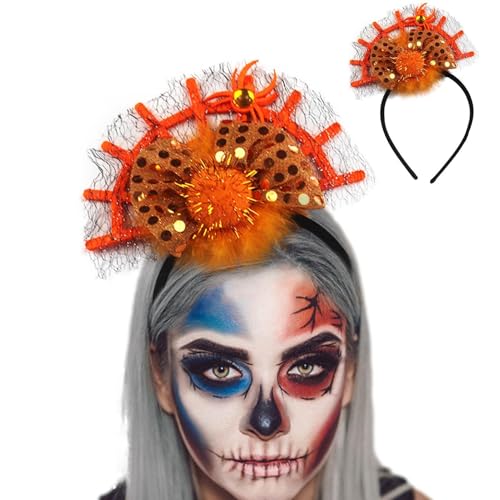 Dubbulon Spinnen-Haarband, Spinnen-Haarband - Kreativer glänzender Haarreifen mit Spinne - Leichter Spinnen-Kopfschmuck, bequem für Cosplay, Abschlussball, Party, Halloween-Party von Dubbulon