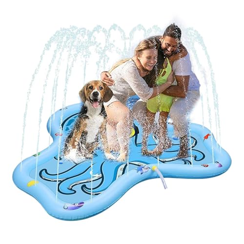 Wasser Spielen Mat, Sprinklerpool für Kinder,Non-Slip Large Sprinkler Pad | Verdickter Brunnen Spielen Mat, Kinder Unterhaltungsspielzeug für Terrasse, Hinterhof, Deck, Rasen von Dubbulon