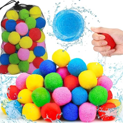 Wiederverwendbare Wasserballons Für Kinder,Wasserschwammbälle 60 Stück | Weiche Outdoor Spiele Sofort Nachfüllbar Für Familie Und Garten Mädchen Wiederverwendbare Wasserballons Für Kinder,Wasserschwammbälle 60 Stück | Weiche Outdoor Spiele Sofort Nachfüllbar Für Familie Und Garten Mädchen von Dubbulon