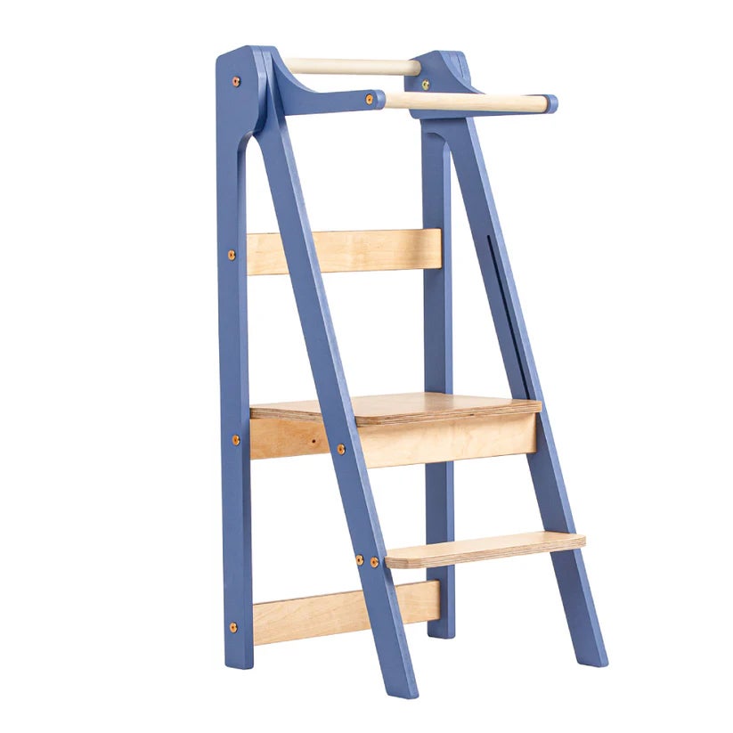 Duck Woodworks Klappbarer Lernturm, Blau von Duck Woodworks