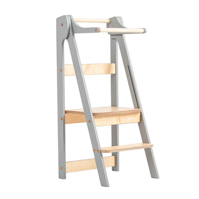 Duck Woodworks Klappbarer Lernturm, Grau von Duck Woodworks