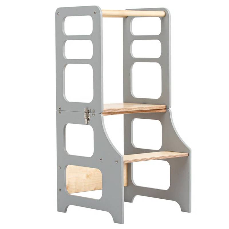 Duck Woodworks Klappbarer Lernturm, Grau von Duck Woodworks