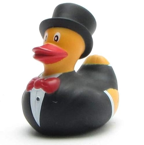 Badeente Bräutigam I Quietscheentchen I L: 6 cm I Hochzeit Mehrfarbig von Duckshop