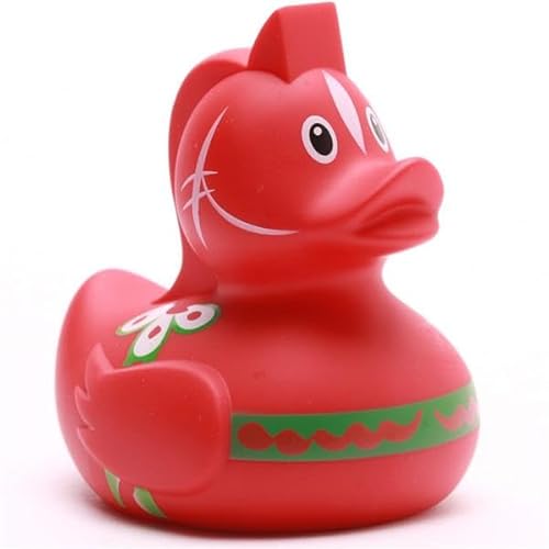 Duckshop I Badeente Dala Pferd inkl. Quietscheentchen-Schlüsselanhänger im Set I L9cm I Quietscheente I Geschenk für Skandinavien I von Duckshop