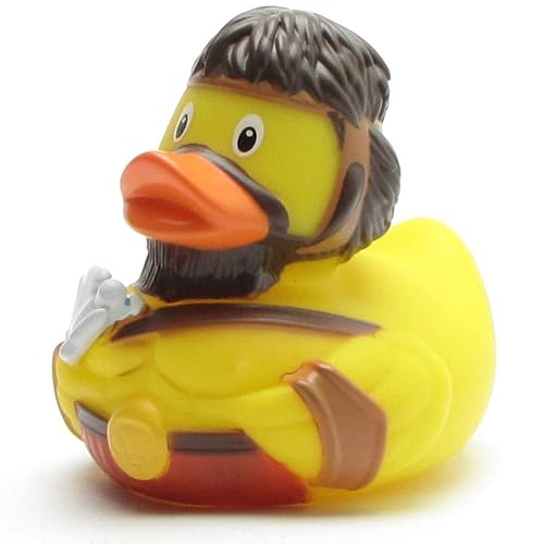 Badeente Herkules I Quietscheentchen I L: 9 cm I inkl. Badeenten-Schlüsselanhänger im Set I Geschenk für Geschichts-Fans von Duckshop