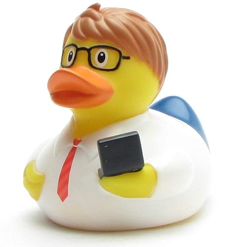 Duckshop IT-Entwickler Quietscheentchen L: 10 cm Merhfarbig Vinyl Badeente Schwimmt nicht aufrecht Quietscht leicht Unisex Baby, Toddler Badeenten-Schlüsselanhänger im Set von Duckshop