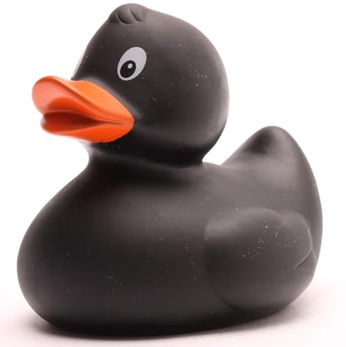 Badeente L: 8 cm - viele Farben (schwarz/orange) von Duckshop