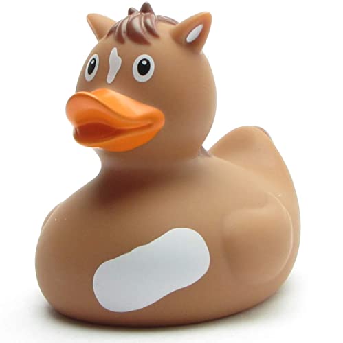 Badeente Pony I Quietscheentchen I L: 9 cm I inkl. Badeenten-Schlüsselanhänger im Set von Duckshop