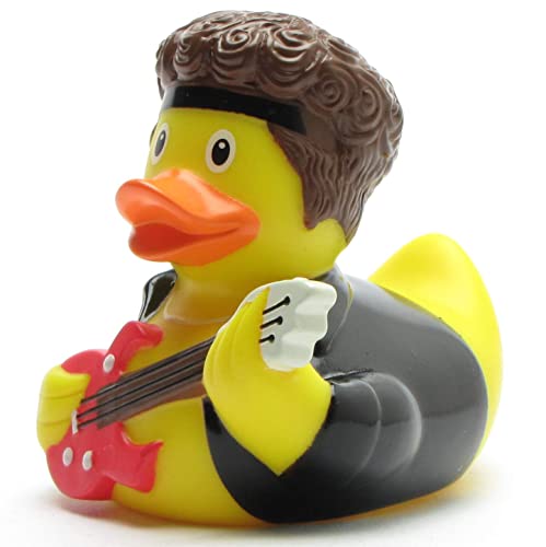 Badeente Rockstar I Quietscheentchen I L: 9 cm I inkl. Badeenten-Schlüsselanhänger im Set von Duckshop