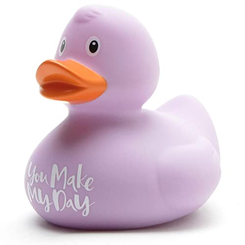 Badeente You Made My Day - lila I Quietscheentchen I L: 8,5 cm I inkl. Badeenten-Schlüsselanhänger im Set von Duckshop