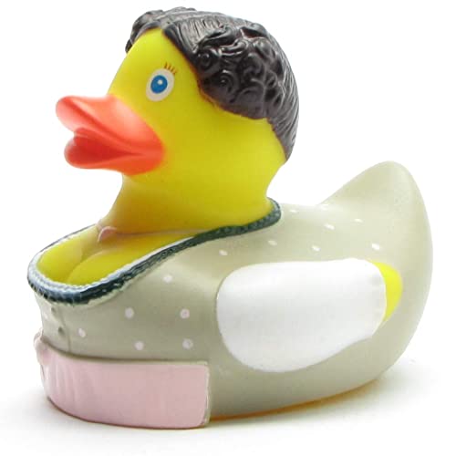 Duckshop I Badeente Zenzi mit Pinker Schürze I Bayerin im Dirndel I Quietscheentchen I L: 7,5 cm I Geschenk für Bayern I Geschenk für Oktoberfest von Duckshop